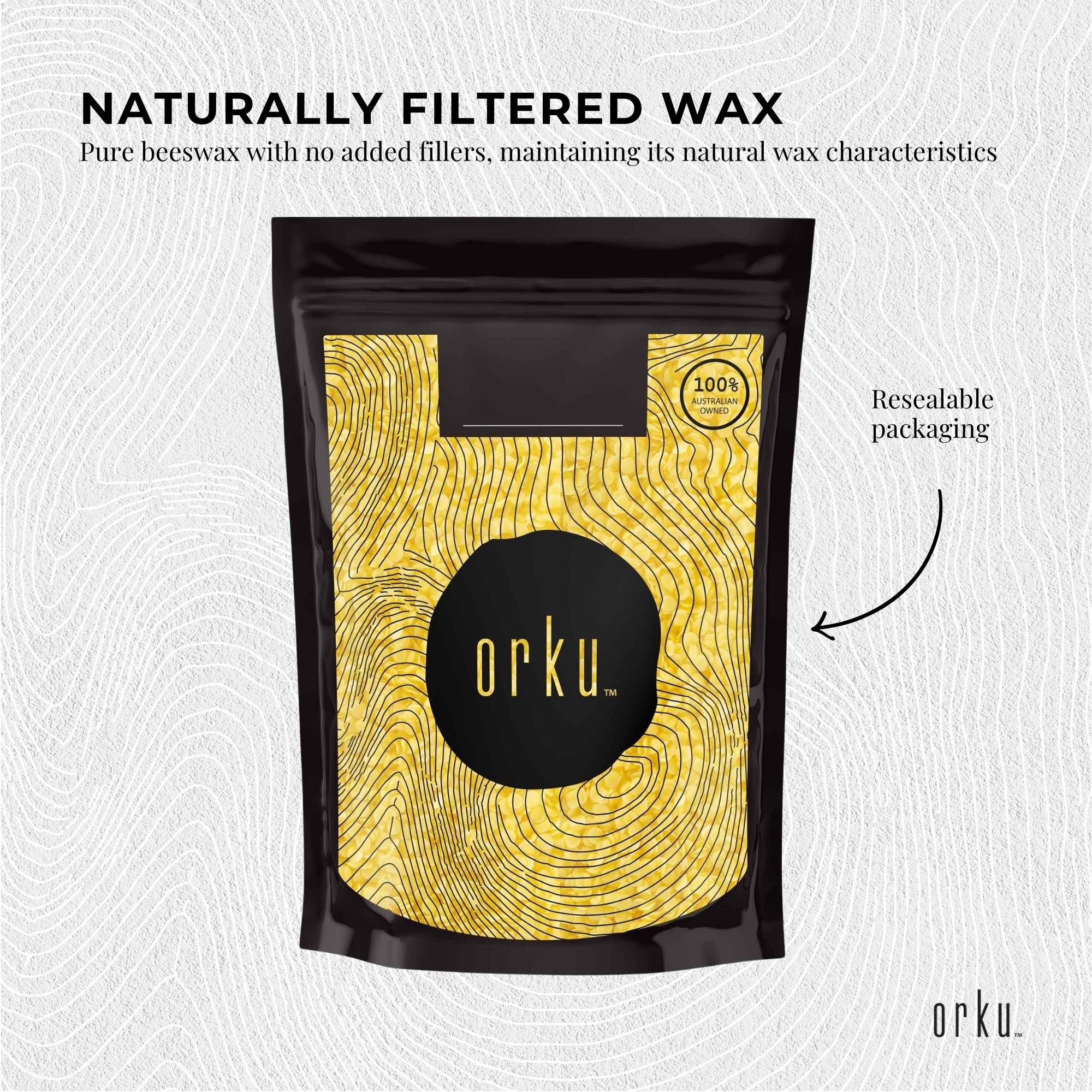 Orku 100g Organic Beeswax Pellets Yellow - Cosmetic Grade Pure Bees Wax Pastille — image 4