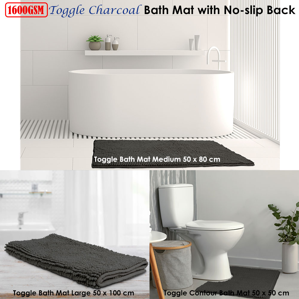 Toggle Microfiber Bath Mat Medium Charcoal — image 2