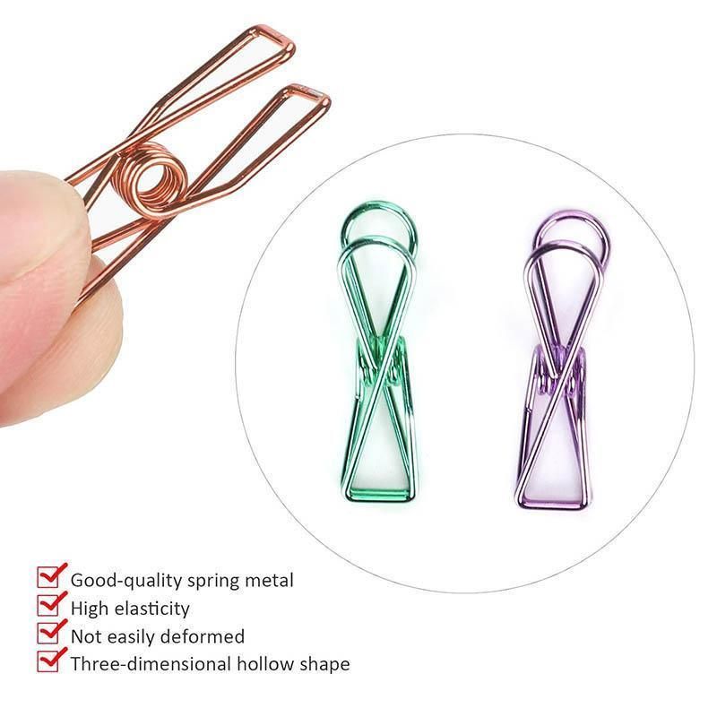 10X Spring Paperclips Metal Wire Hollow Out Clips 55mm Mini Binder Paper Clip - Purple โ image 4