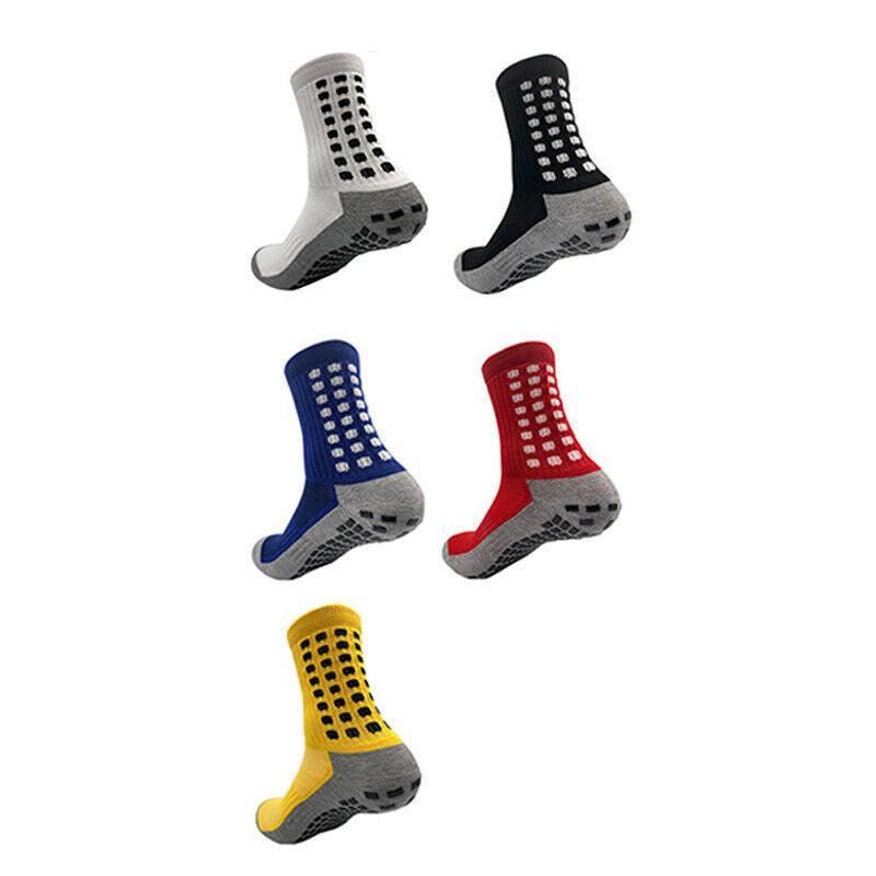 Anti-Slip Sports Socks with PVC Grip Dots for Soccer Basketball and Training Use - Red โ image 3
