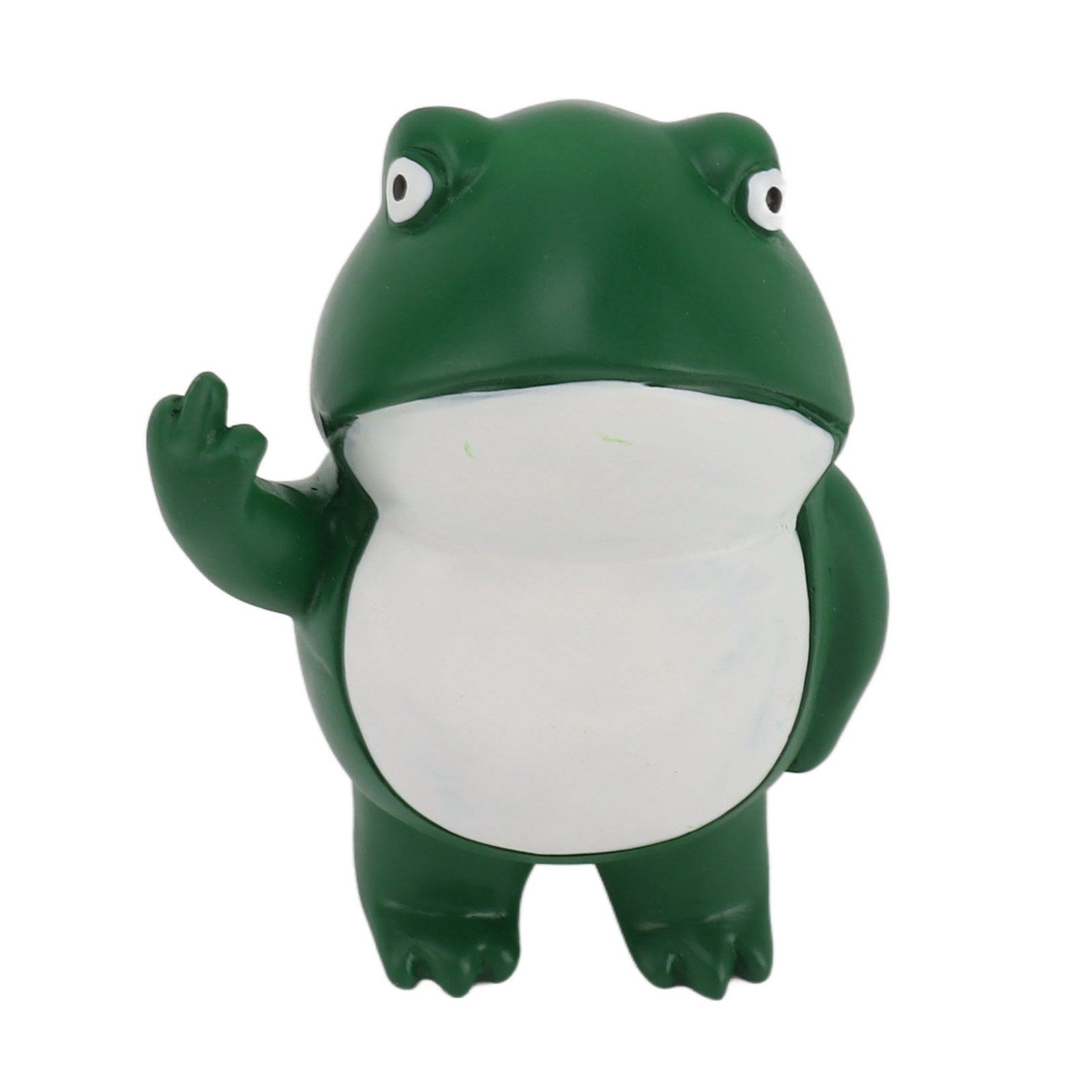 Rebellious Frog Figurine Middle Finger Frog Resin Ornament Frog Craft Decoration Sculpture for Home Office Desktop — image 2