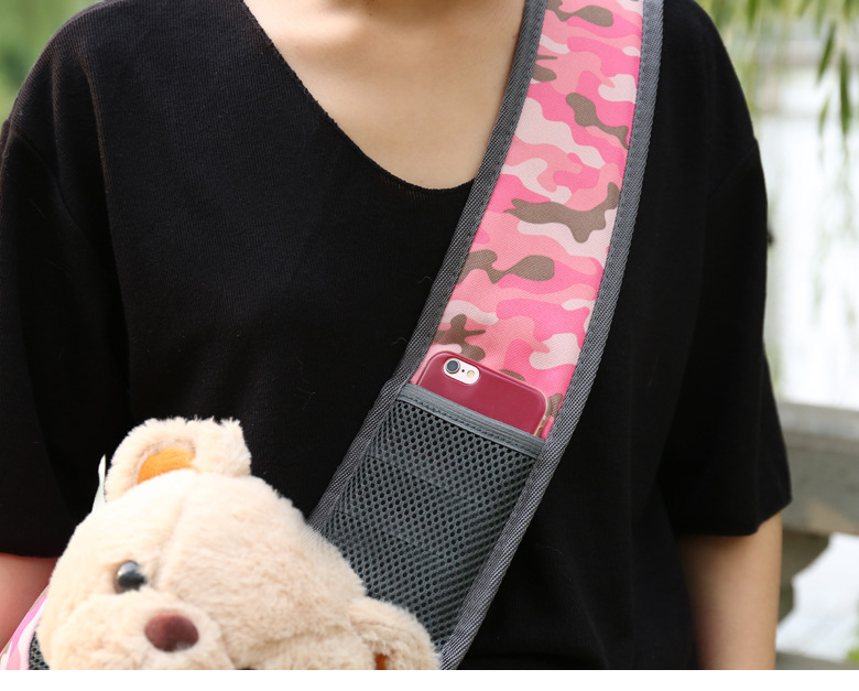 Size L Pink Lightweight Single Shoulder Pet Sling Bag - Stylish Durable Oxford Fabric Carrier — image 3