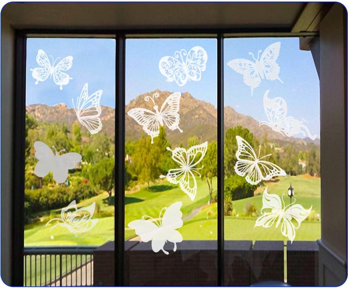 36 pieces - Anti-Collision Stickers - butterfly stickers - with anti-collision warning - transparent window stickers - prevention of collisions with people and — image 6