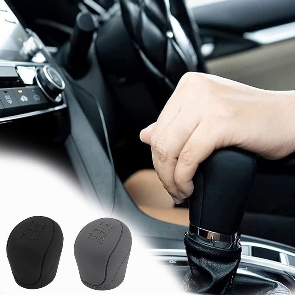 Ocean 2 x 6-Speed Car Silicone Gear Shift Knob Covers (Black and Grey) — image 2