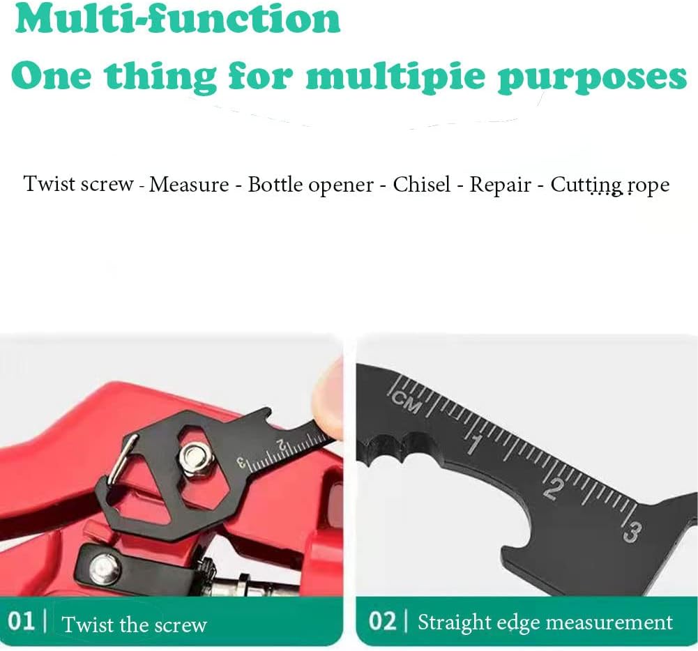 Multifunctional Can Opener Multitool - 1 Piece - Black - Includes Can Opener Hex Key Screwdriver & Ruler - Stainless Steel Pocket Tool for Daily Use — image 4