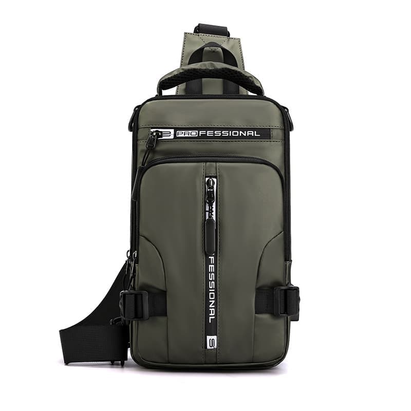 Men's Water Resistant Shoulder Bag with USB Charging Port, Cross Body Bag for Men and Women, Green
