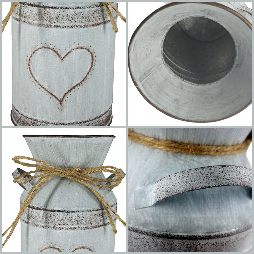 Vintage Flower Pot Iron Flower Pot Rustic Flower Bucket Metal Bucket Decorative Vase Pot for Garden Living Room Table Decoration — image 3