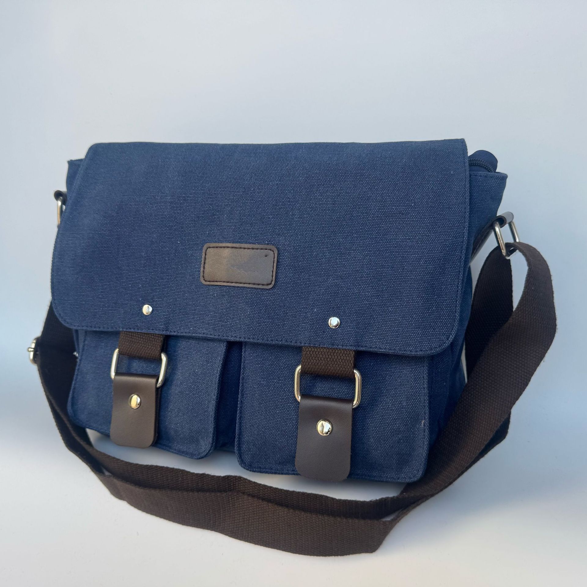 Messenger Bag for Men, Canvas Satchel Shoulder Bag Vintage Crossbody Laptop Bag, Travel Crossbody Purse Briefcase Business Bag for Laptop — image 2