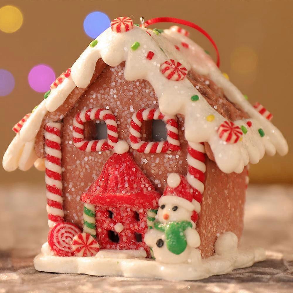 Christmas scene village houses LED lighting of Christmas buildings Christmas glowing small house — image 3
