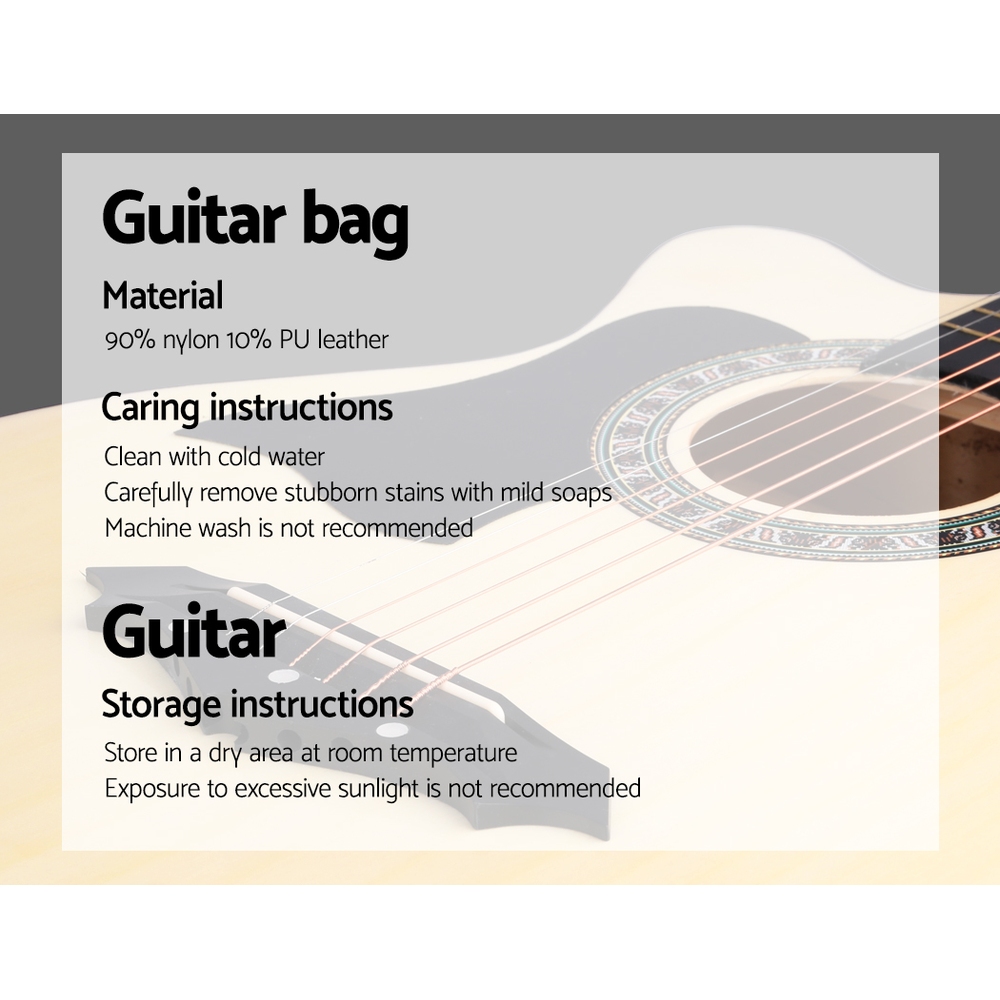 Alpha 38 Inch Acoustic Guitar Wooden Body Steel String Full Size Left Handed โ image 6
