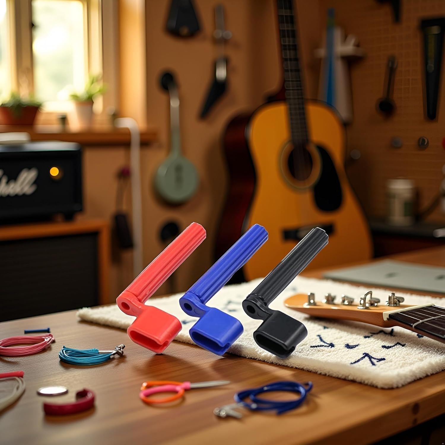 3 Pcs Random color Guitar String Winder, 2 in 1 Guitar String Tool Bridge Pin Remover Speed Peg Puller Winder Tool for Acoustic Electric Guitar Bass Ukulele — image 5