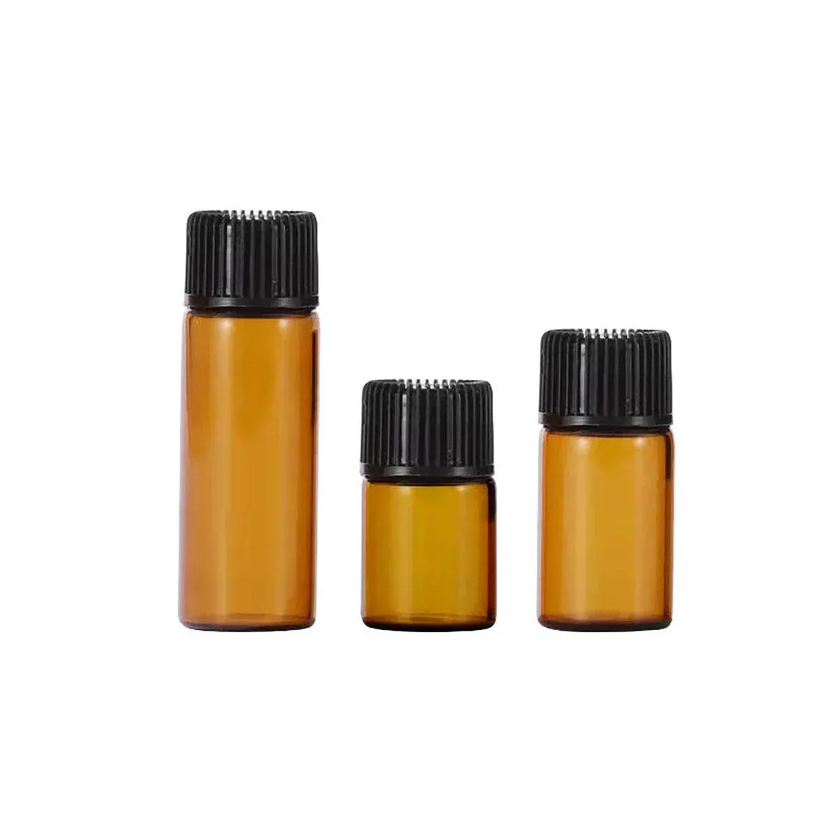 5pcs 2ml-5ml Amber Glass Orifice Reducer Bottles Sample Vial Dram Essential Oils - 2ml — image 3