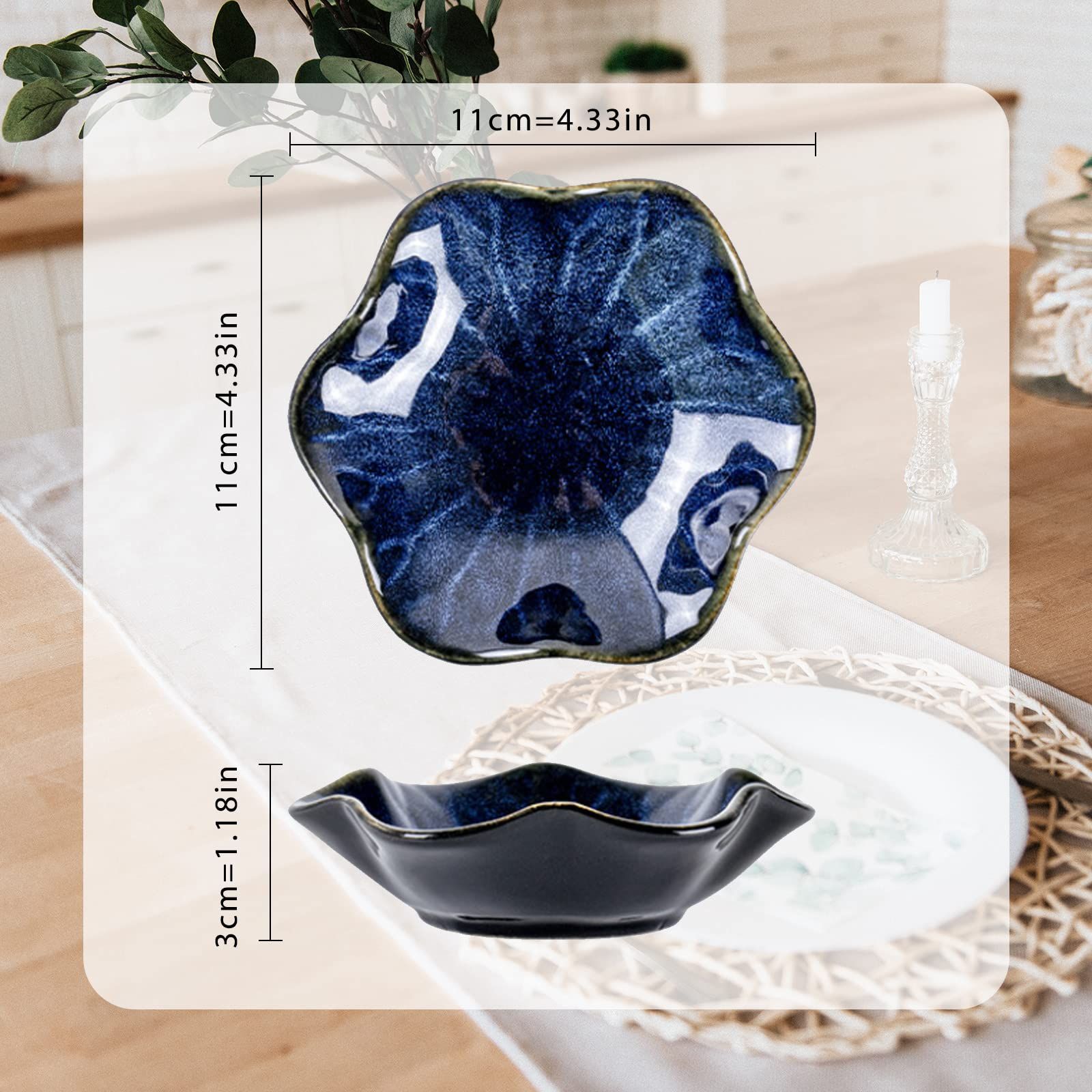 Ceramic Jewelry Tray Ring Dish, 4.33 Inch Key Bowl Ceramic Tray 4PCS, Ttrinket Dish Jewelry Dish, Home Decoration — image 2