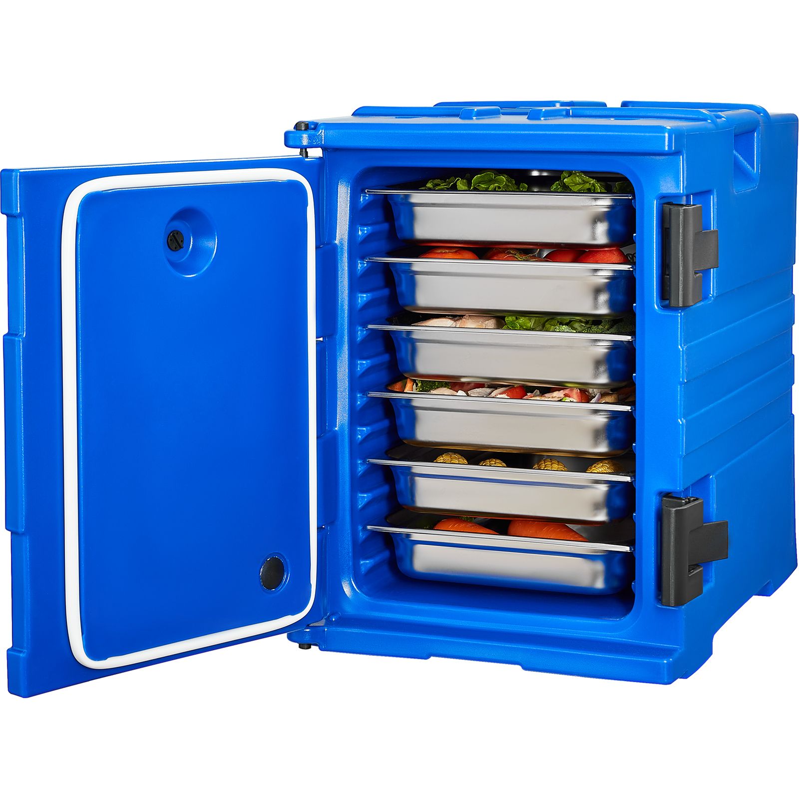 Insulated Food Pan Carrier, 90L Hot Box for Catering, Food Box Carrier with Double Buckles, Front Loading Food Warmer with Handles, Stackable End Loader for