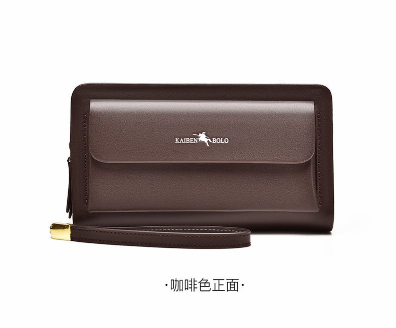 men's handheld wallet, multi-compartment wallet, card holder wallet, large capacity wallet, Australian men's accessories - Dark Brown - Size M โ image 3