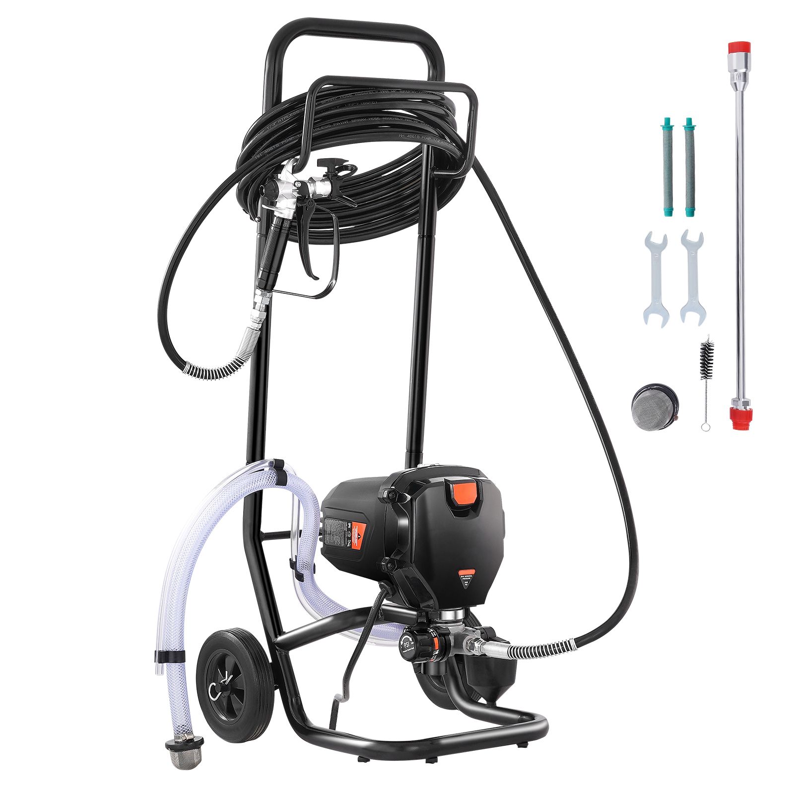 Stand Airless Paint Sprayer, 750W 3000PSI High Efficiency Electric Airless Sprayer With Cart, Fine And Even Painting Effect, Paint Sprayers for Home Interior