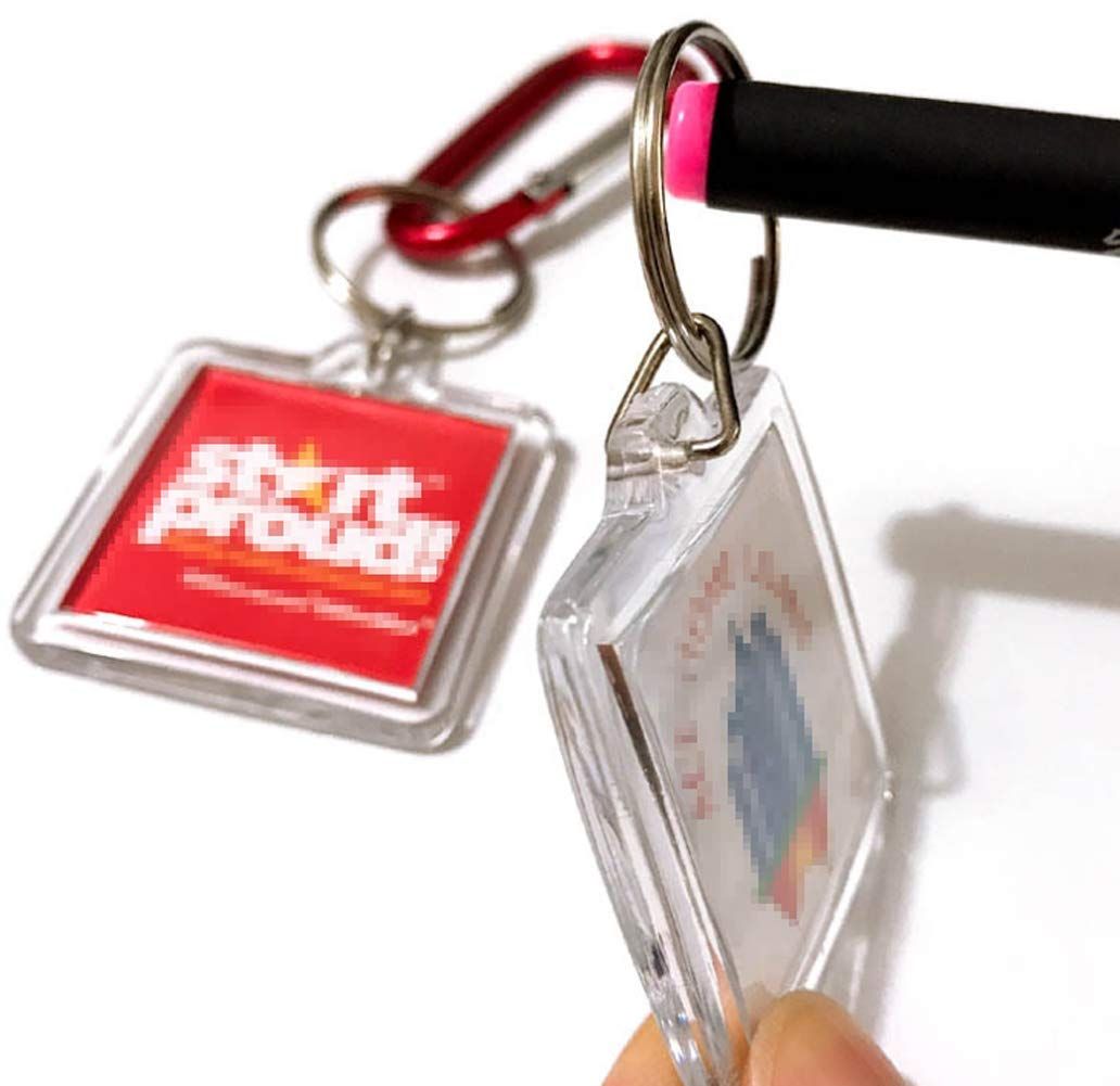 3pcs,Key Chains Key Rings with Transparent Clear Picture Photo Frames Can Open Keychains (square)Blank Photo Insert Keychains — image 2
