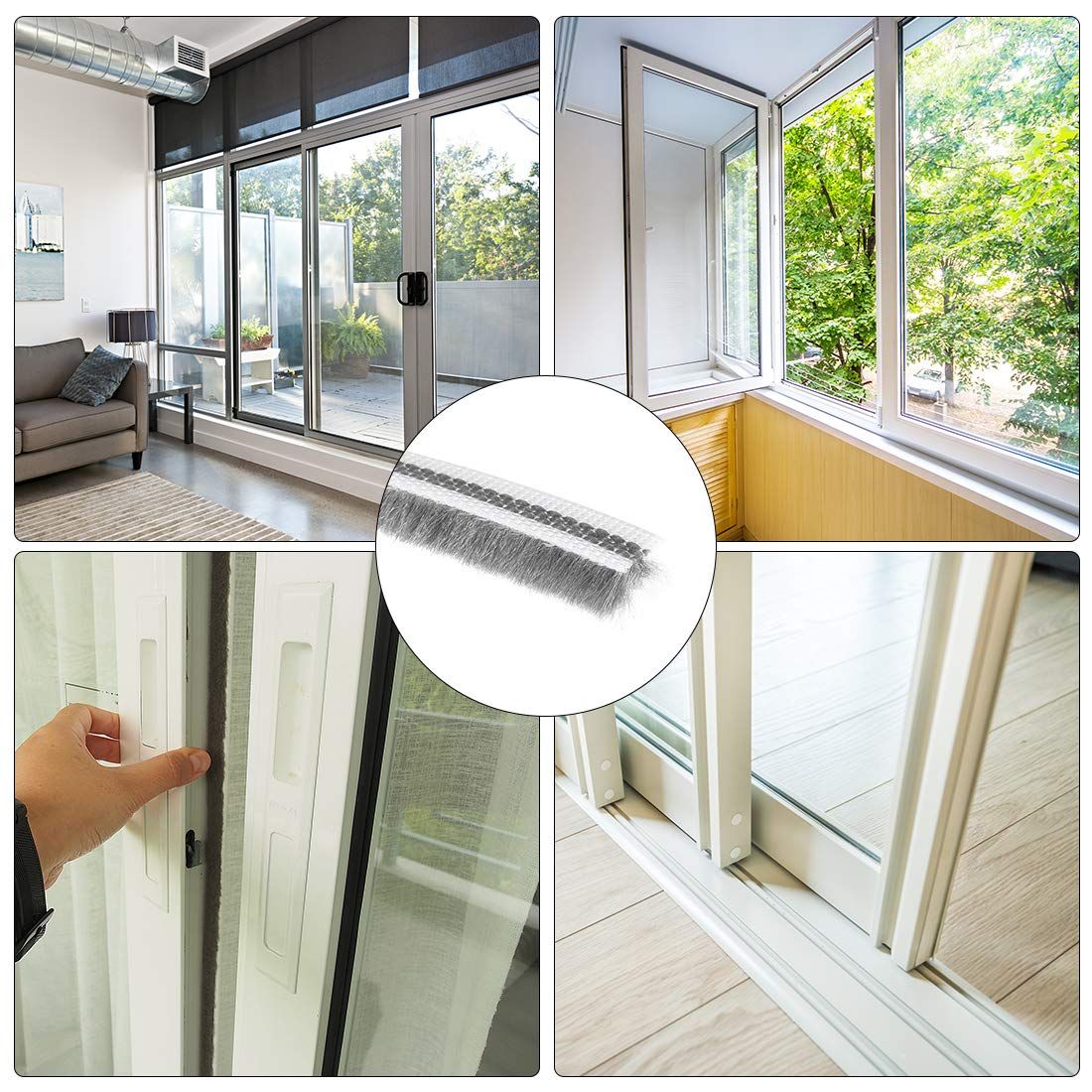 Window Weather Seal Strip 0.23 Inch Width x 1/4-Inch Thick x 33Feet Length, Non-Adhesive Backing,proof dust and noise — image 4