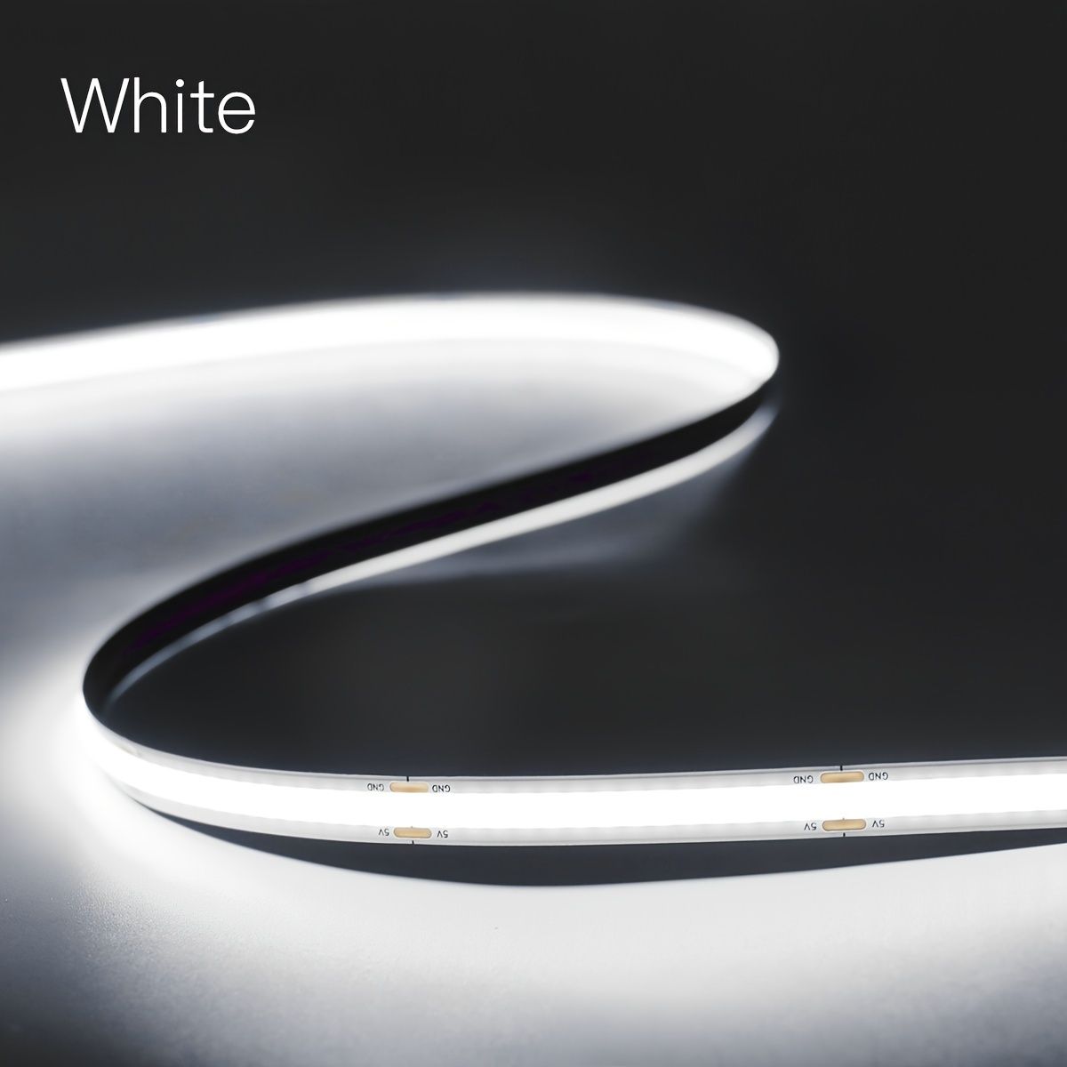 5V COB LED Strip Light with Hand-Sweep Motion Sensor And Touch Dimming Switch, Ideal for Bedroom And Kitchen Illumination 5m (16.40ft) Cold White