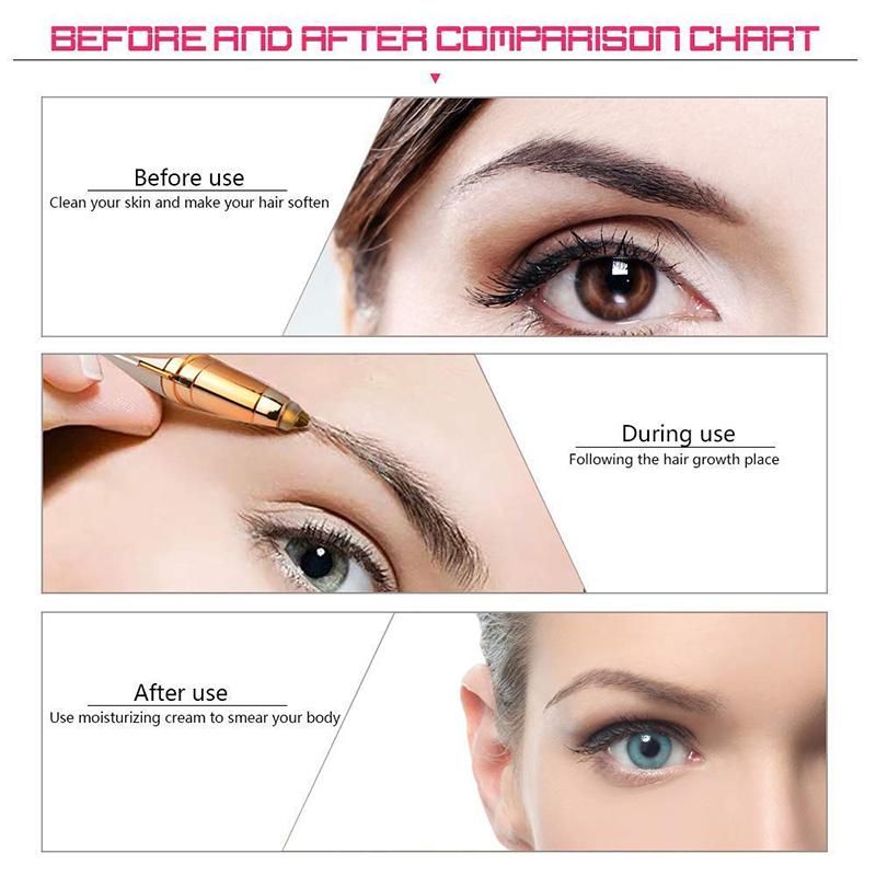 Epilator Trimmer for Eyebrows Facial Hair Nose Hair Bikini Line, PinkGold โ image 2