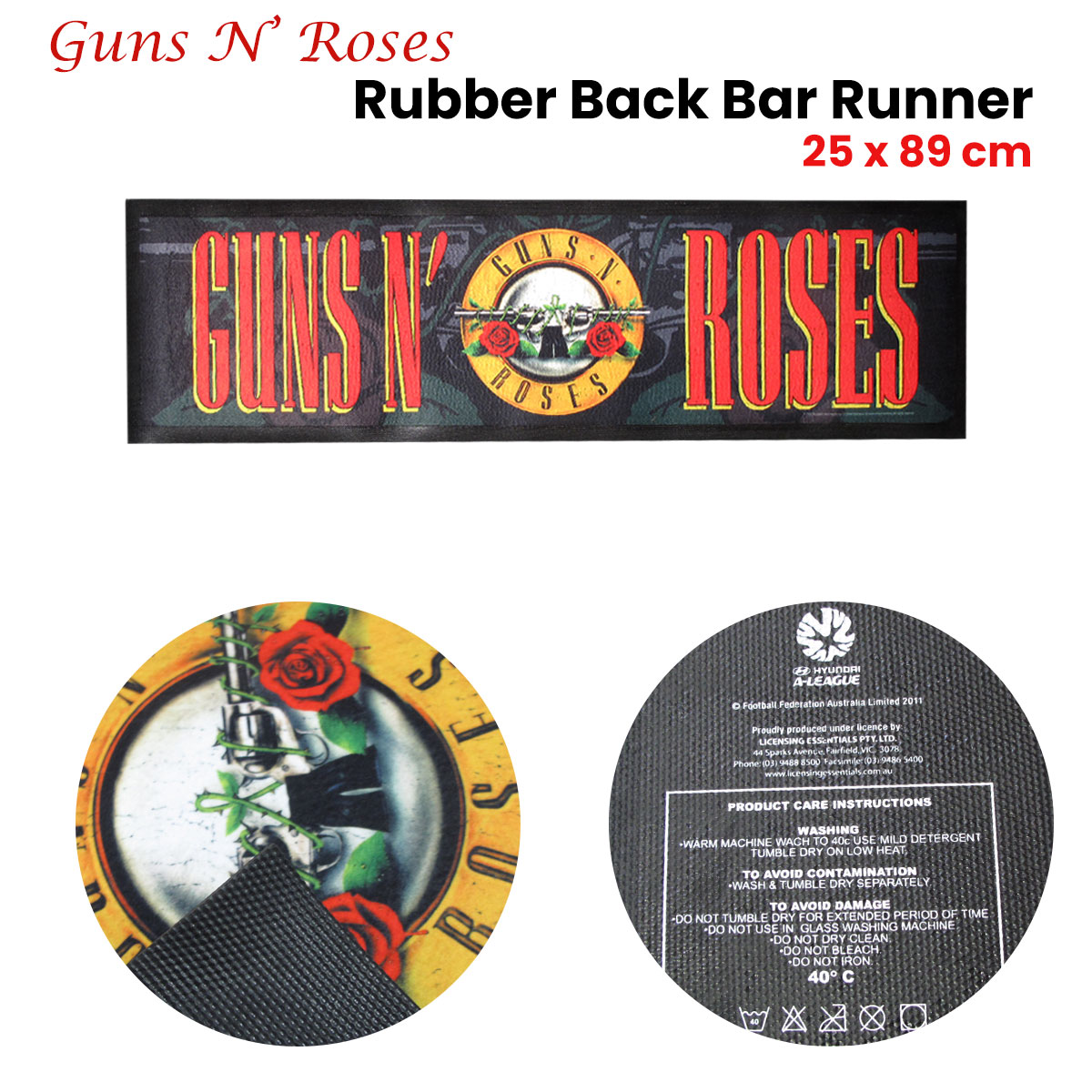 Guns N' Roses Rubber Back Bar Runner 25 × 89 cm — image 2