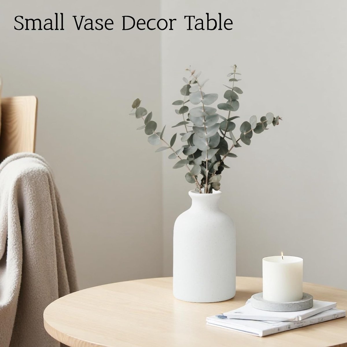 Ceramic vase set - Modern home decor vases - Suitable for bookshelves, living rooms, bedrooms, dining table decoration, gifts and small flower arrangements (3 — image 3