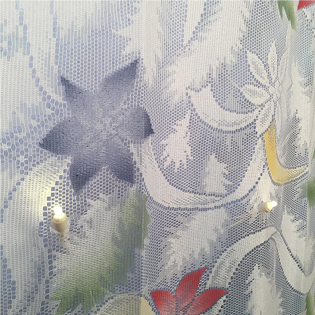 Christmas Lace Curtains LED Light Santa Claus Half Blackout Curtains Living Room Bedroom Home Decor — image 6