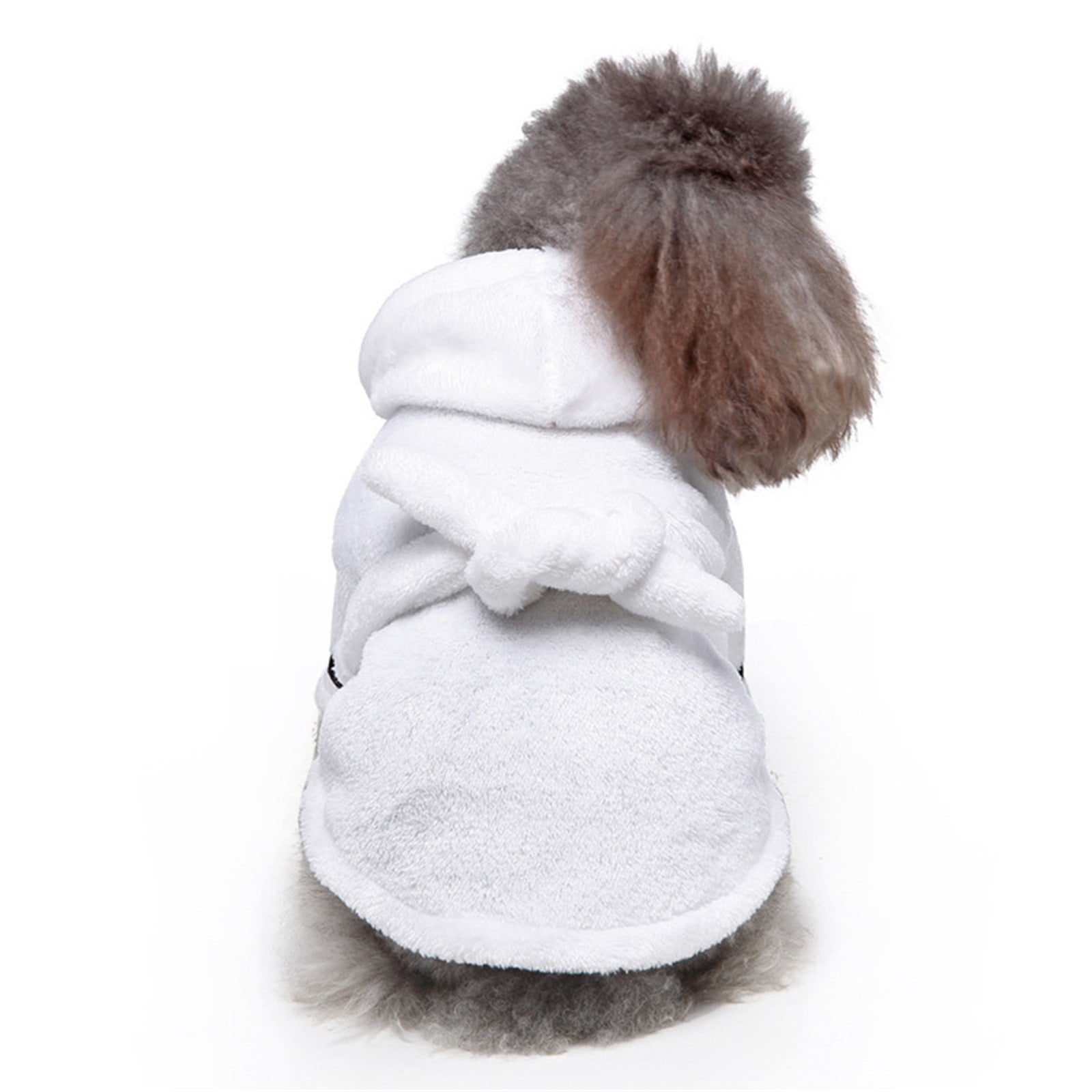 Pet Bathrobes, Pajamas ! Dog Cat Bathrobe Pet Clothes Hotel Bath Towel Pet Bathrobe Nightgown Pajamas (Army Green, L) XL White — image 6