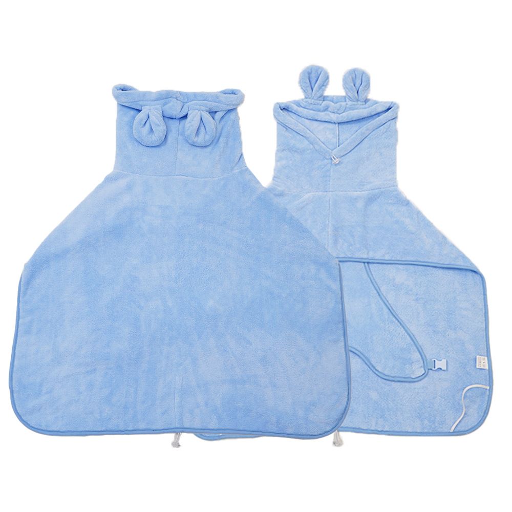 Pet Bathrobe Hooded Quick Dry Blue - M