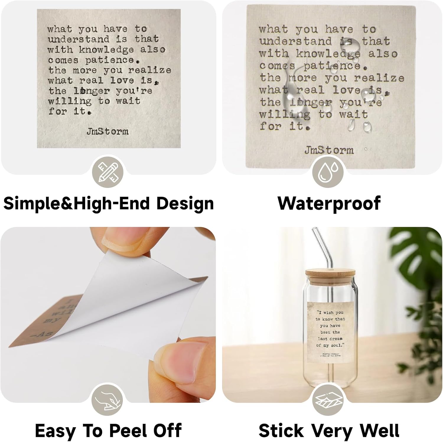 Motivational Quotes Stickers 180Pcs - Vintage Inspirational Journaling Stickers Self-Adhesive Typewriter Style Scrapbook Sticker Famous Saying Sticker for โ image 3