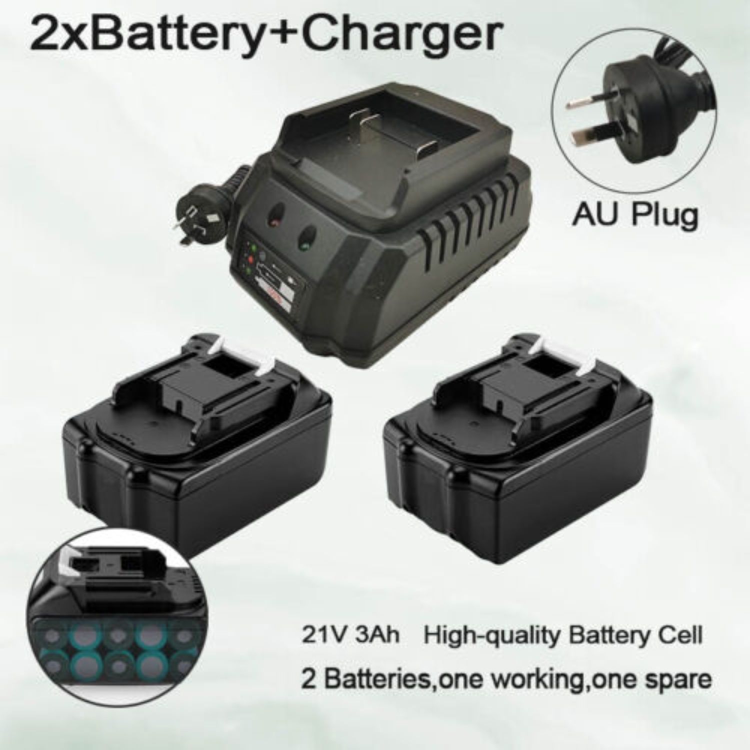 Brushless Cordless Angle Grinder With 2x Li-ion Battery Charger 125mm Combo Kit — image 6