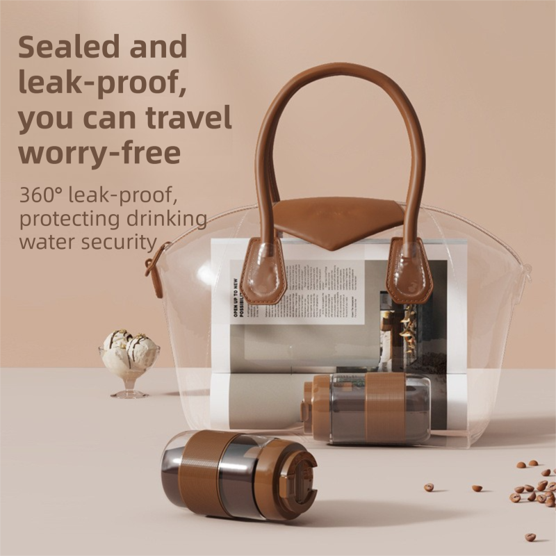 Portable Electric Coffee Bean Grinding Cup & Juicer with Safe Hidden Stainless Steel Blades - 420ML USB Rechargeable Travel Brewer — image 6