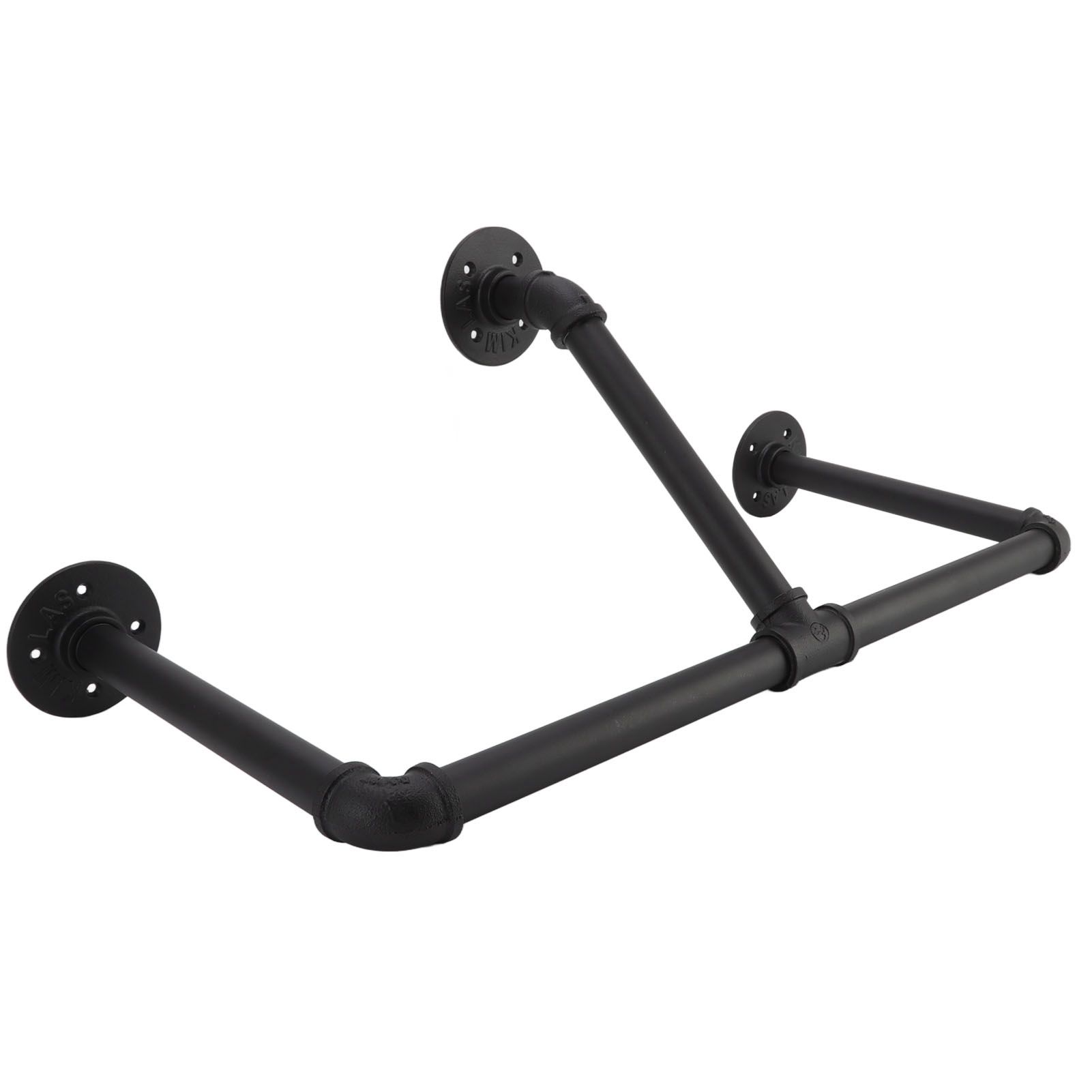 22in Industrial Pipe Clothing Display Rack Wall Mounted Clothes Rack Hanger Iron Clothes Hanging Rod Bar for Home Hotel — image 4
