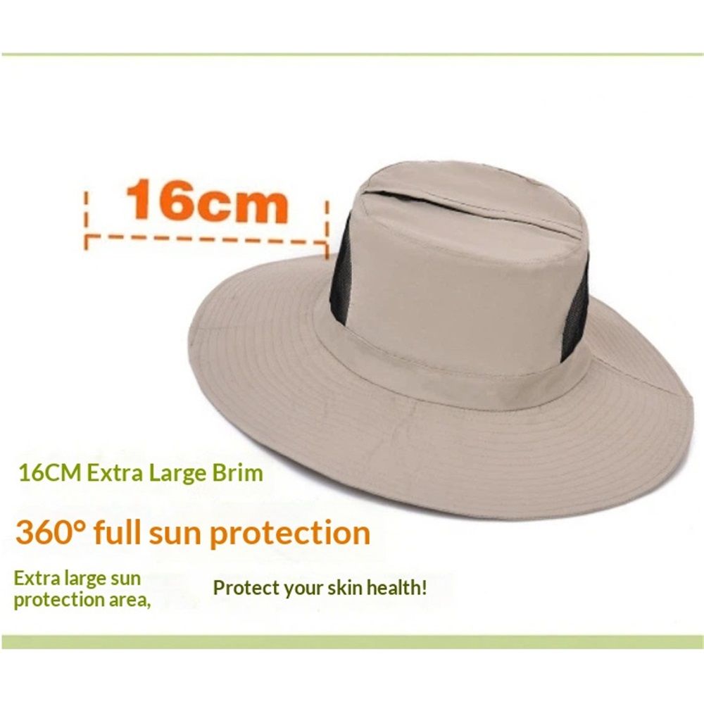 Mosquito Head Net Hat - Bug Cap Sun Protection with Hidden Netting for Beekeeping Hiking Women(khaki) — image 3