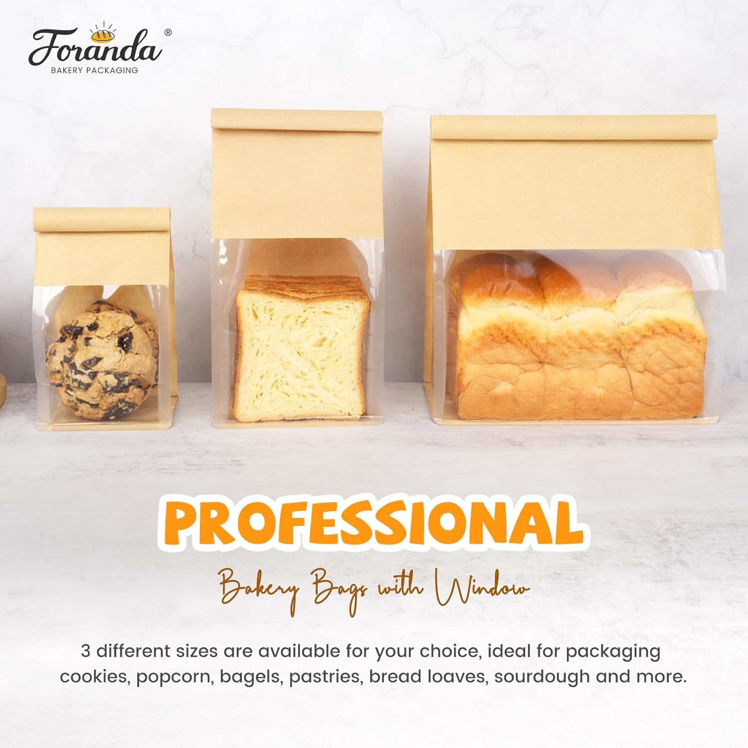 50 Pack Bread Bags with Tabs for Homemade Sourdough Bread, 8.7 × 4.3 × 11 Inches Tin Tie Tab Lock Large Paper Bakery Packaging Bags with Window for Gifting & — image 5