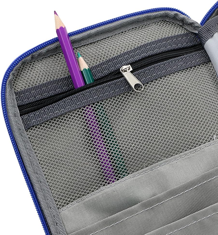 ® High Capacity Zipper Pens Pencil Case-Multi-Functional Stationery Pencil Pouch 72 Slots(Blue) — image 5