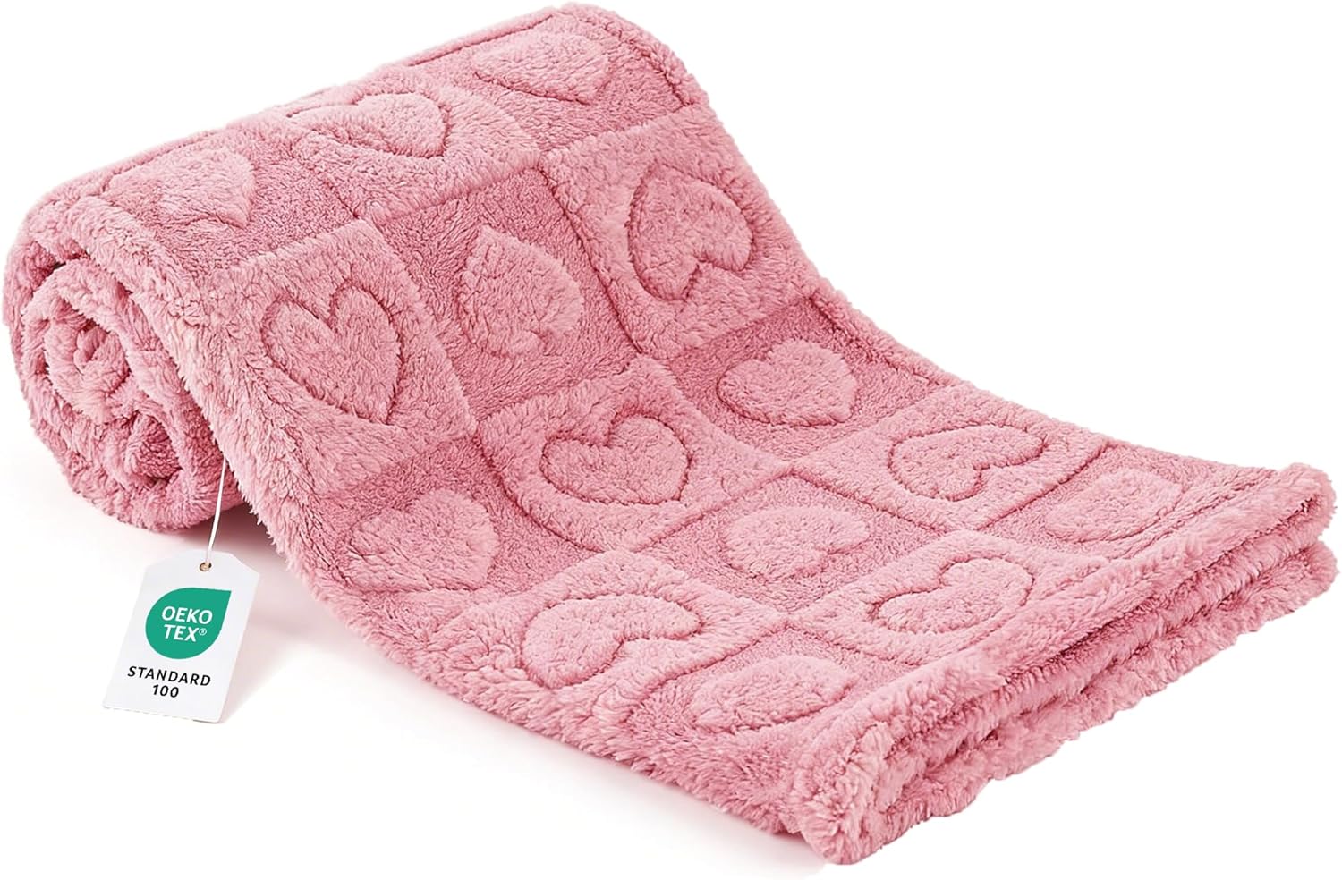Pet Blanket for Dogs Cats, Ultra Soft Fuzzy Fleece 300GSM, Washable Small Dog Blanket, Premium Plush Puppy Bed Cover Couch, Calming Cat Crate Mat (Pink, 25 ×