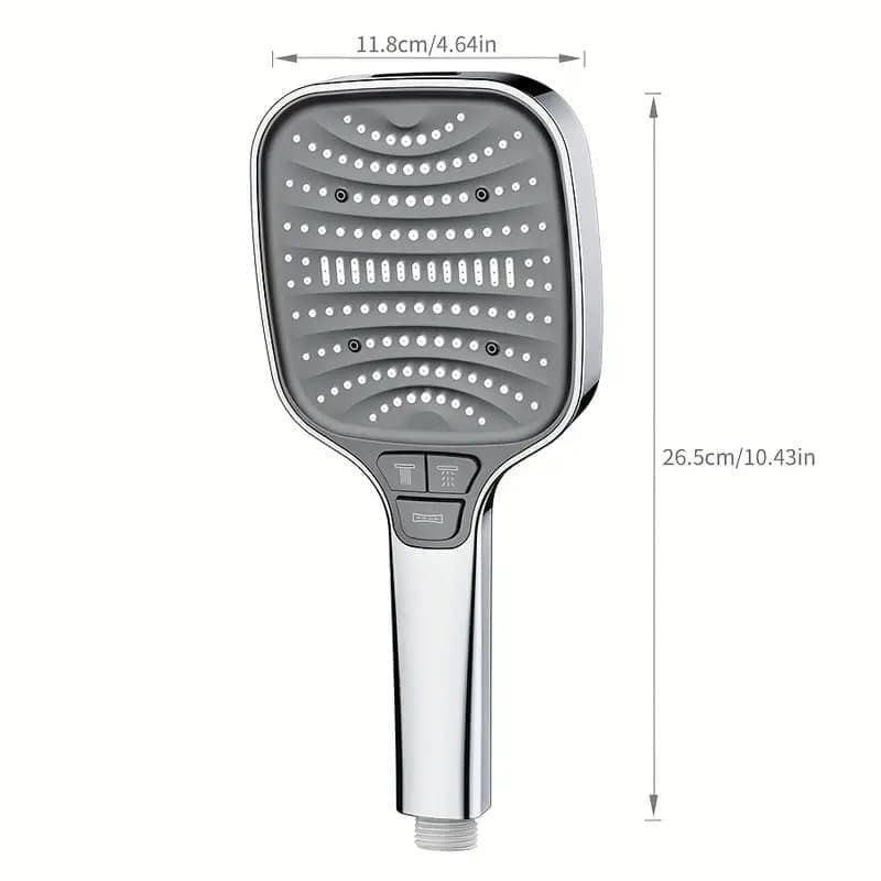 Large Panel Shower Head, 8 Adjustable Positions, Wide Water Outlet, Handheld Bathroom Shower Accessory, Chrome Finish — image 5