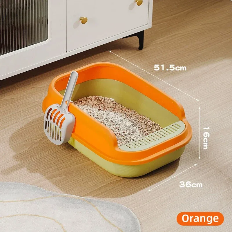 12L Semi Enclosed Large Cat Litter Box with Delivery Shovel Easy Clean Toilet - Purple-Pink โ image 6
