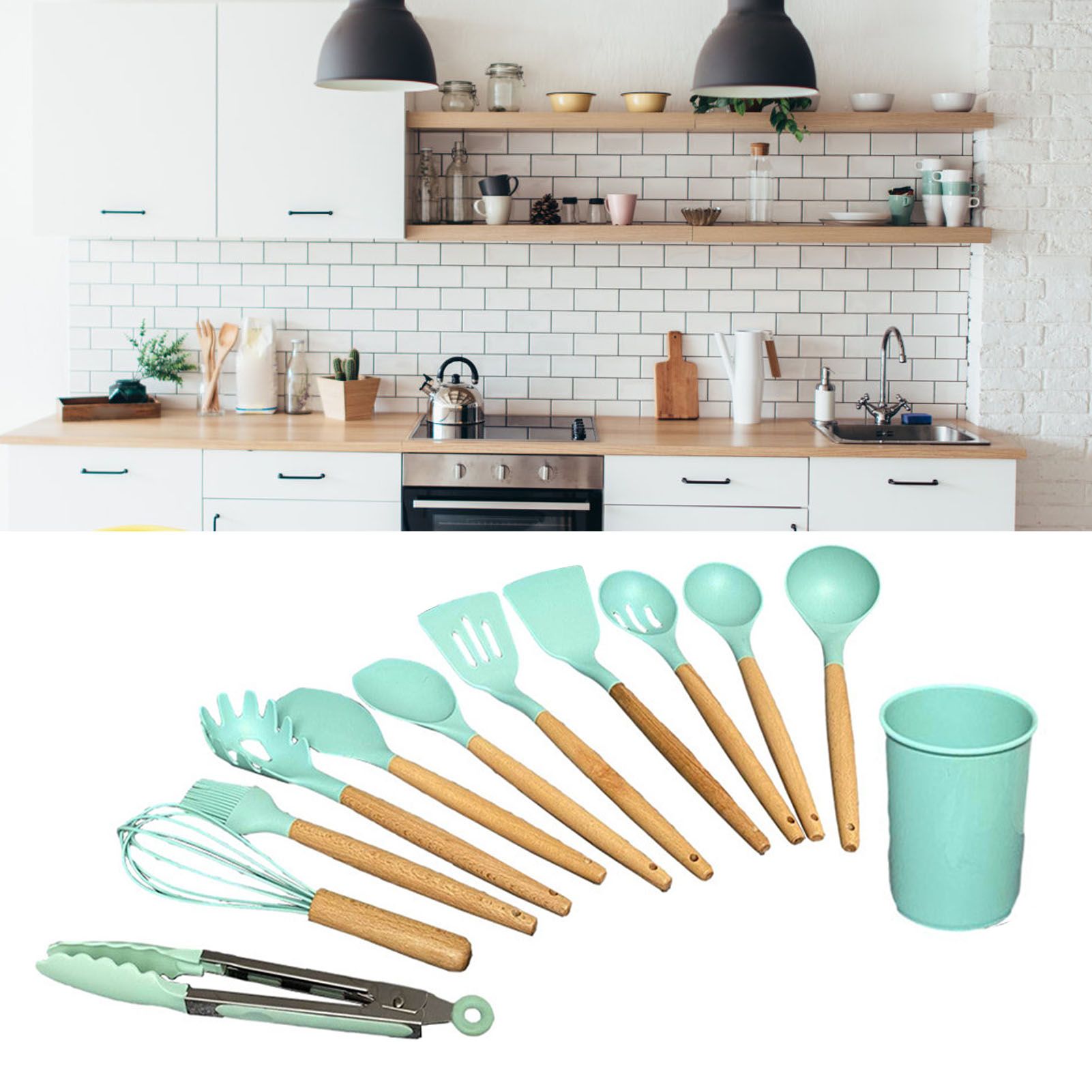 12pcs Nylon Cooking Utensil Set BPA Free Heat Resistant Prevents Stick Kitchen Utensil Set for Kitchen Tool — image 5