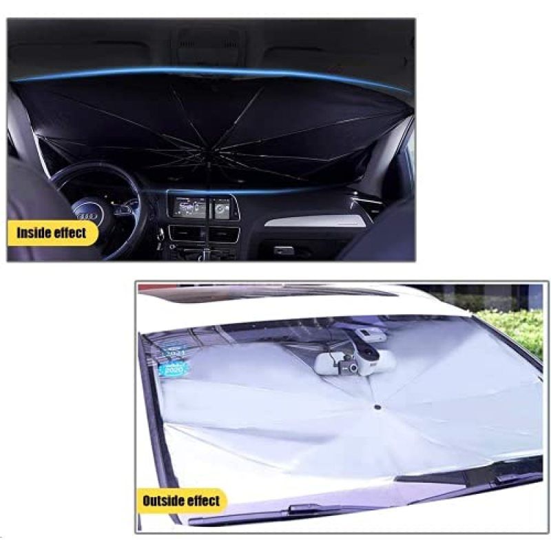 Upgraded Car Windshield Sun Shade Umbrella car Shade Front Windshield Cover Sun Visor Foldable Automotive (Large, 55''X31'') — image 2