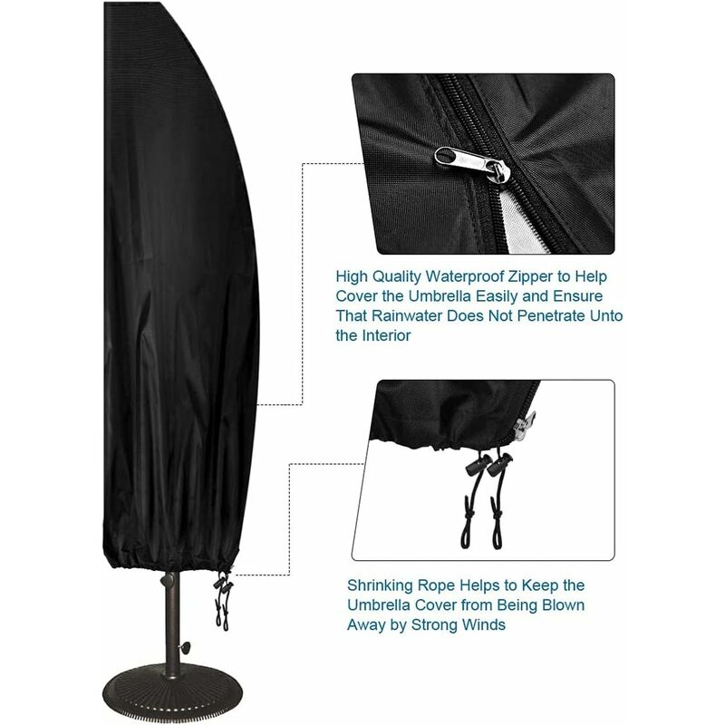 Parasol Cover, Waterproof Garden Umbrella Cover, 265X40/70/50Cm/Anti-Uv, Wind, Discoloration, For โ image 2