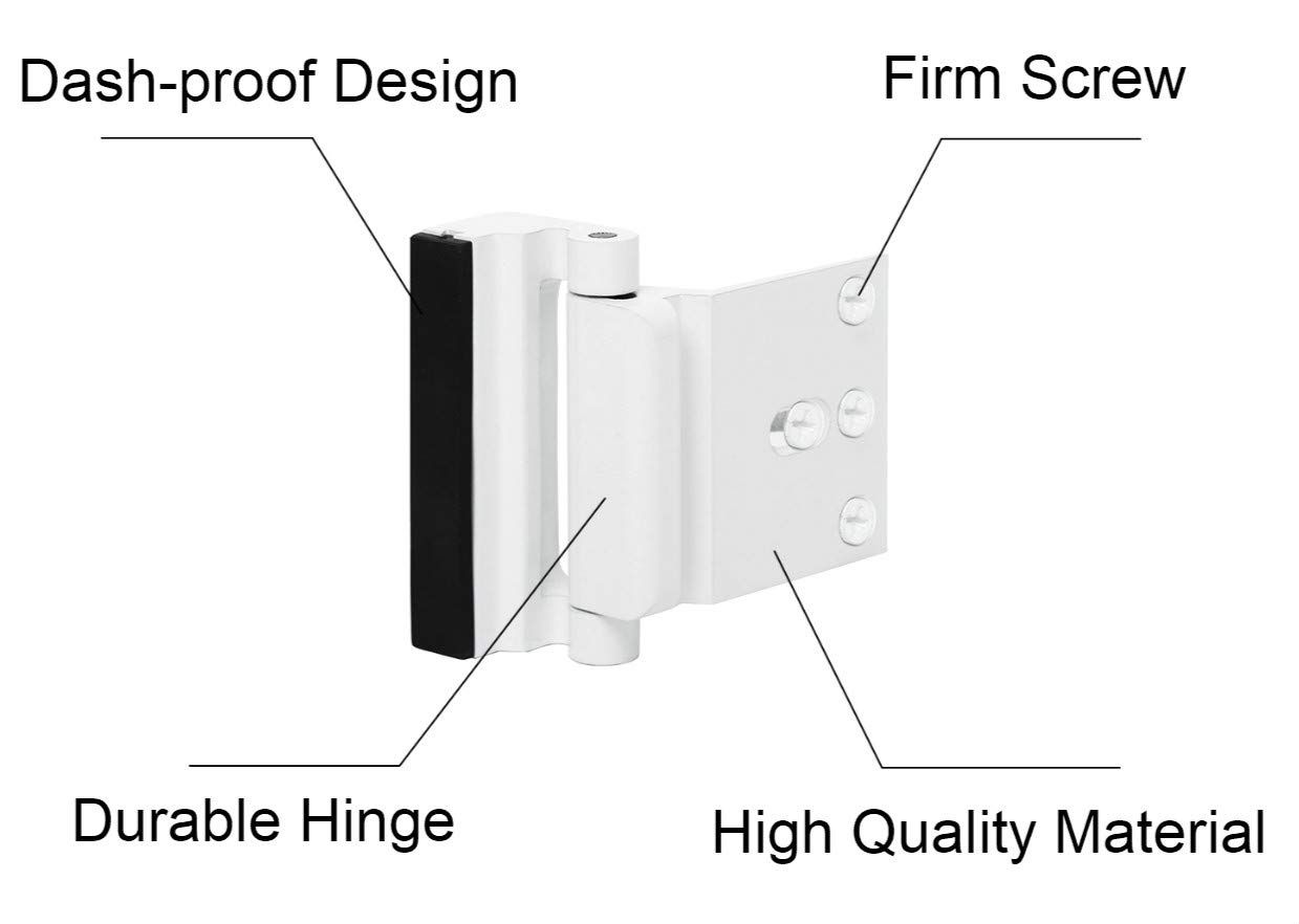 2PC Pack Door Reinforcement Locks with Screws, Home Security Door Lock for Toddler, Childproof Door Lock Night Lock Withstand β image 3