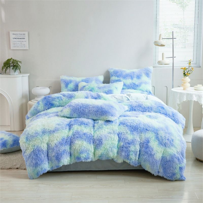 Tie-Dye Bedding Set Three-Piece Bedding Set Soft Bedding Trendy Bedding Home - Dark green - Size 150*200cm โ image 2