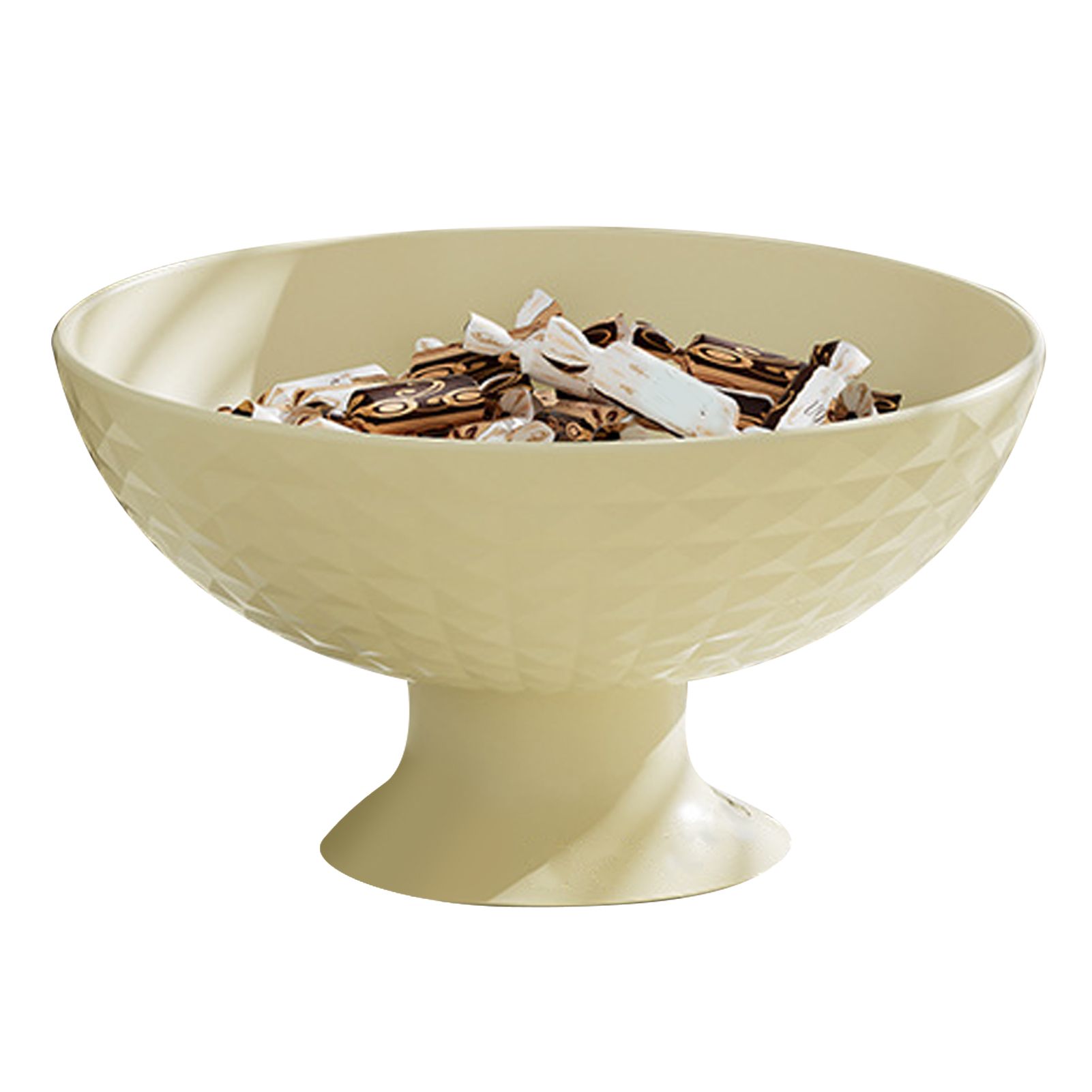 Fruit Tray Plate Holder Plastic Footed Snacks Vegetables Fruits Basket Bowl for Kitchen Counter Dining Room Tables Cream White — image 2
