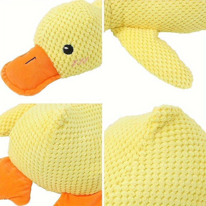 Dog Toy Plush Dog Toy Chew Resistant Toy Squeaky Dog Toy Duck Shaped Dog Toy - Yellow - Size large — image 5