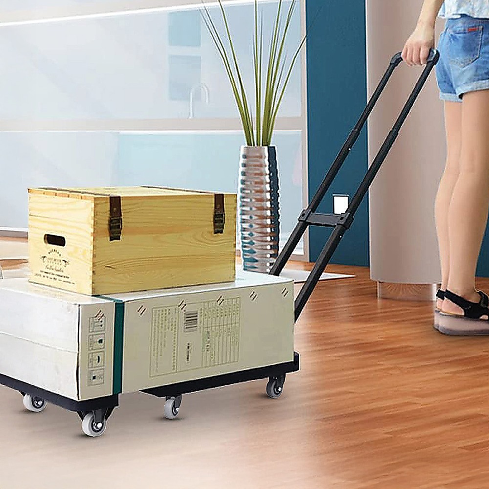 Foldable Hand Flatbed Trolley Cart 6 x 360 Degree Rotating Wheels with Maximum Load 200Kg โ image 2