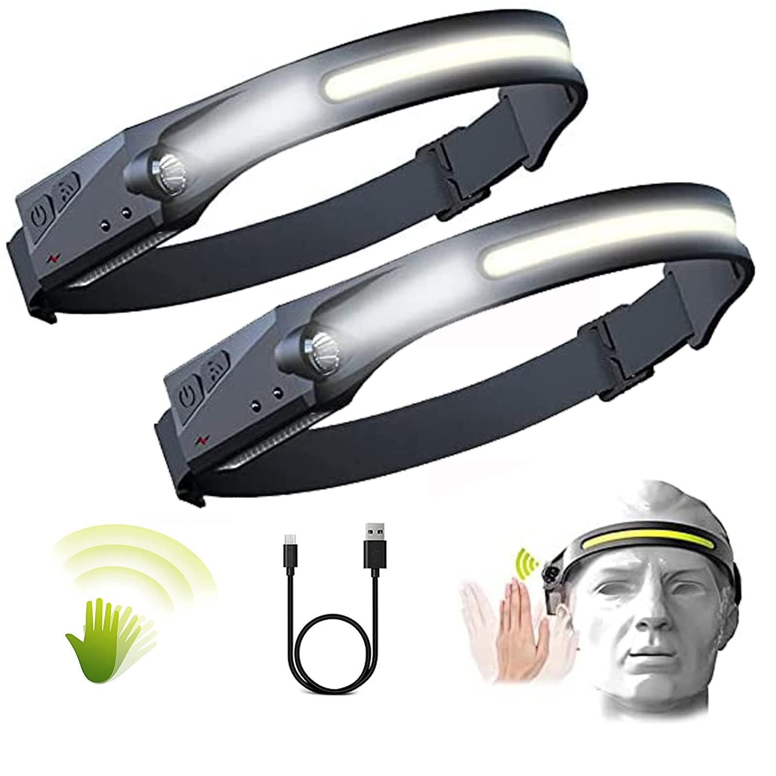 Headlamp with All Perspectives Induction 230° Illumination, Outdoor Waterproof Headlight for Running, Fishing, Camping (2Pcs) — image 5
