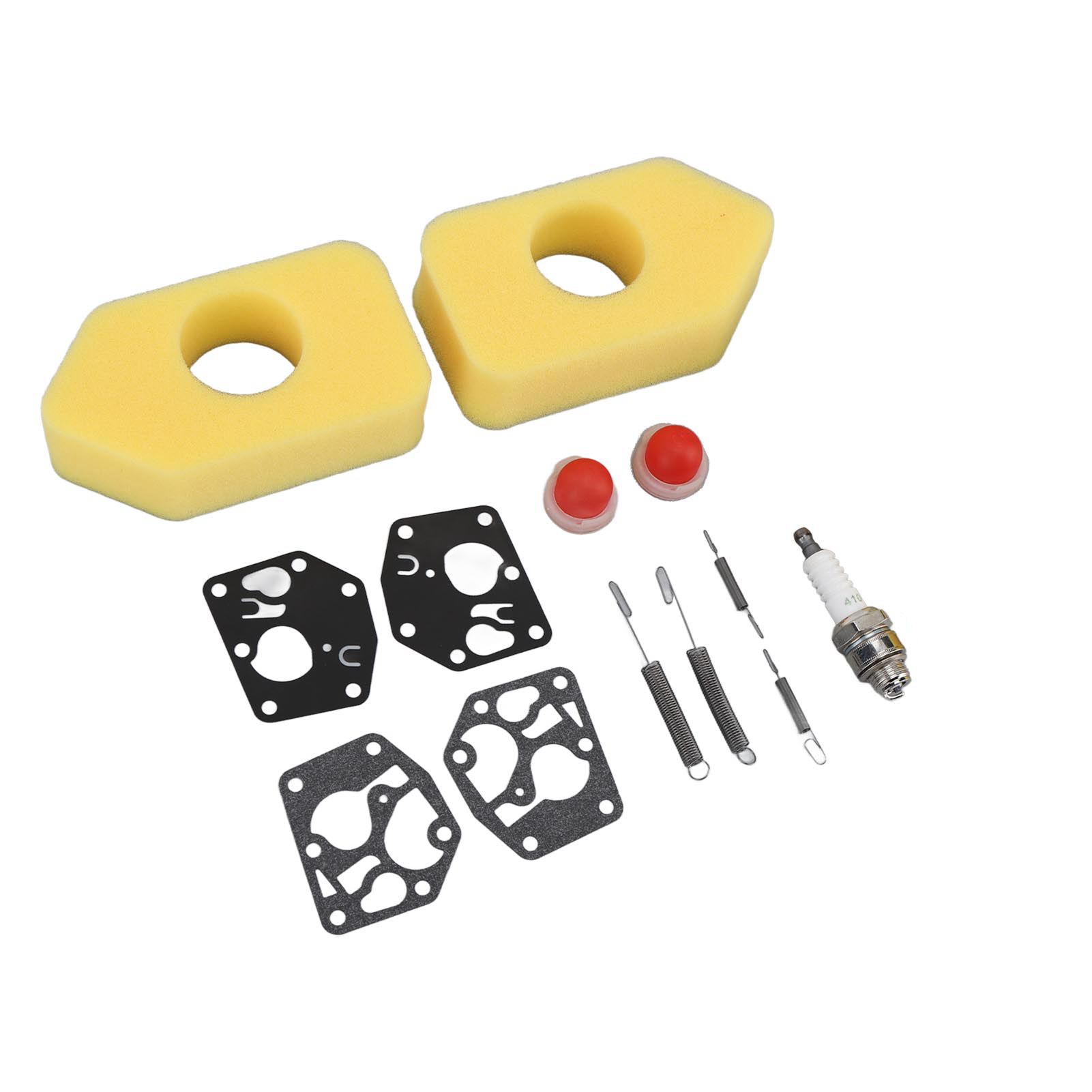 2 Packs Mower Repair Kit Air Filter Membrane Primer Bulb Spring Spark Plug for Classic Sprint 3.5‑4.5HP Q45 35 375 40 Motor — image 4