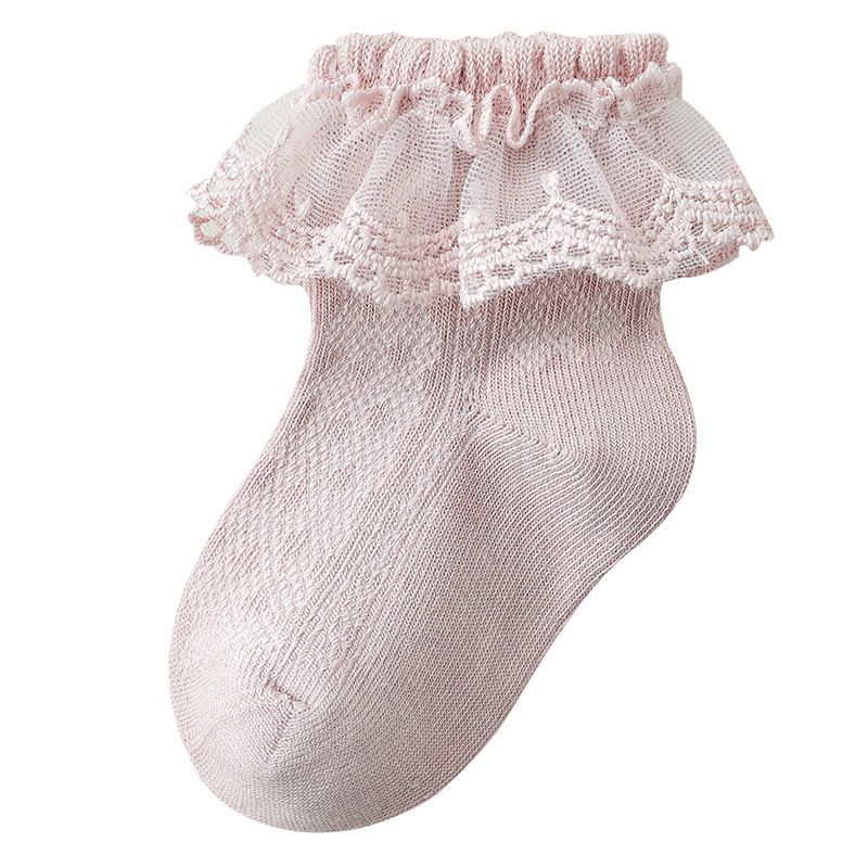 4pcs Baby Girl Socks Super Soft Baby Ruffle Socks Lace Socks for Baby Girls Cute Baby Girl Ruffle Socks 3-5 years old — image 4